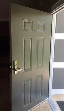 6 Panel steel security door with multi point locking 