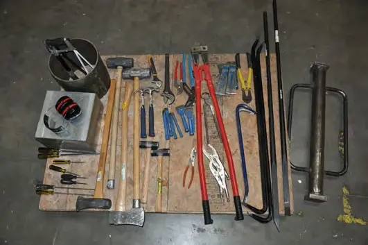 Tools used for forced entry attack