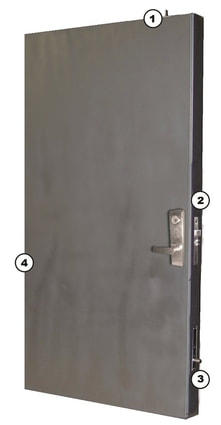 Flush Steel Security door with multi-point locking