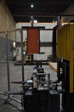 Ballistic-test-setup.webp UL752 ballistic protection test for a fortress security door