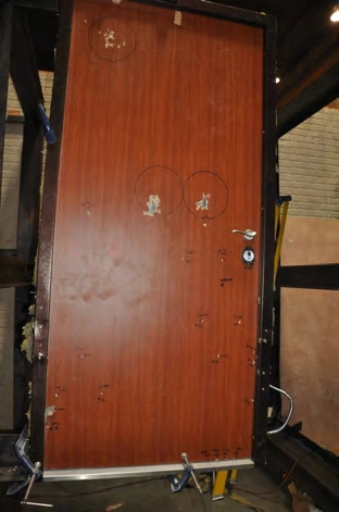 Ballistic tested door UL752 level 8 Ballistic testing for a security door