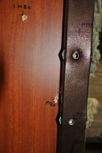 Door frame detail after ballistic testing