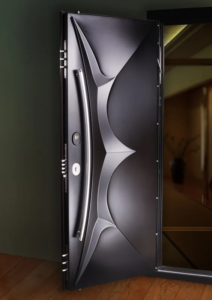 Decorative black residential security door