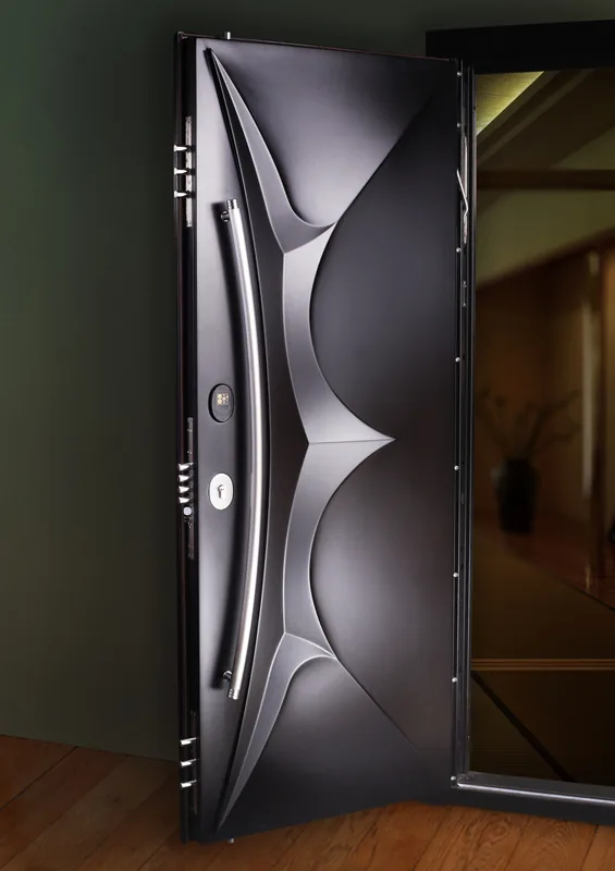 Decorative black residential security door