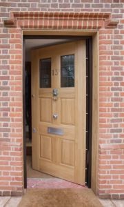 Fortress Level 3 bullet-resistant security door with ballistic glass