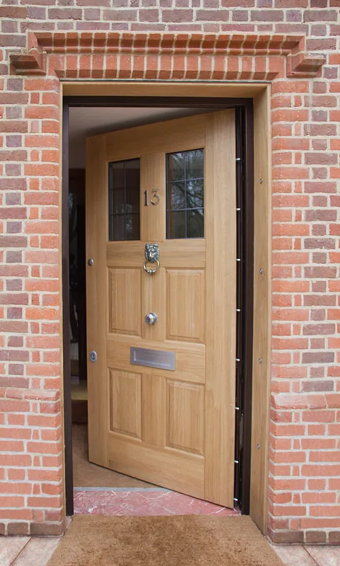 Fortress Level 3 bullet-resistant security door with ballistic glass