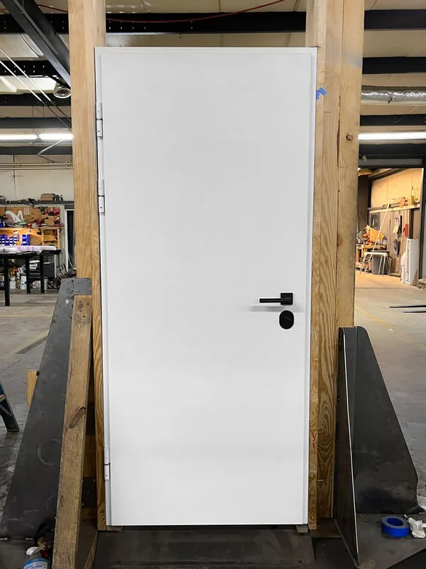 Flush white high-security door