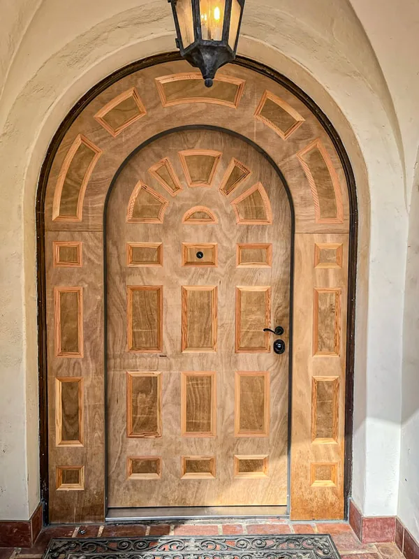 Unstained decorative high-security entry door