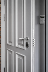 White high-security door with multi-point locking
