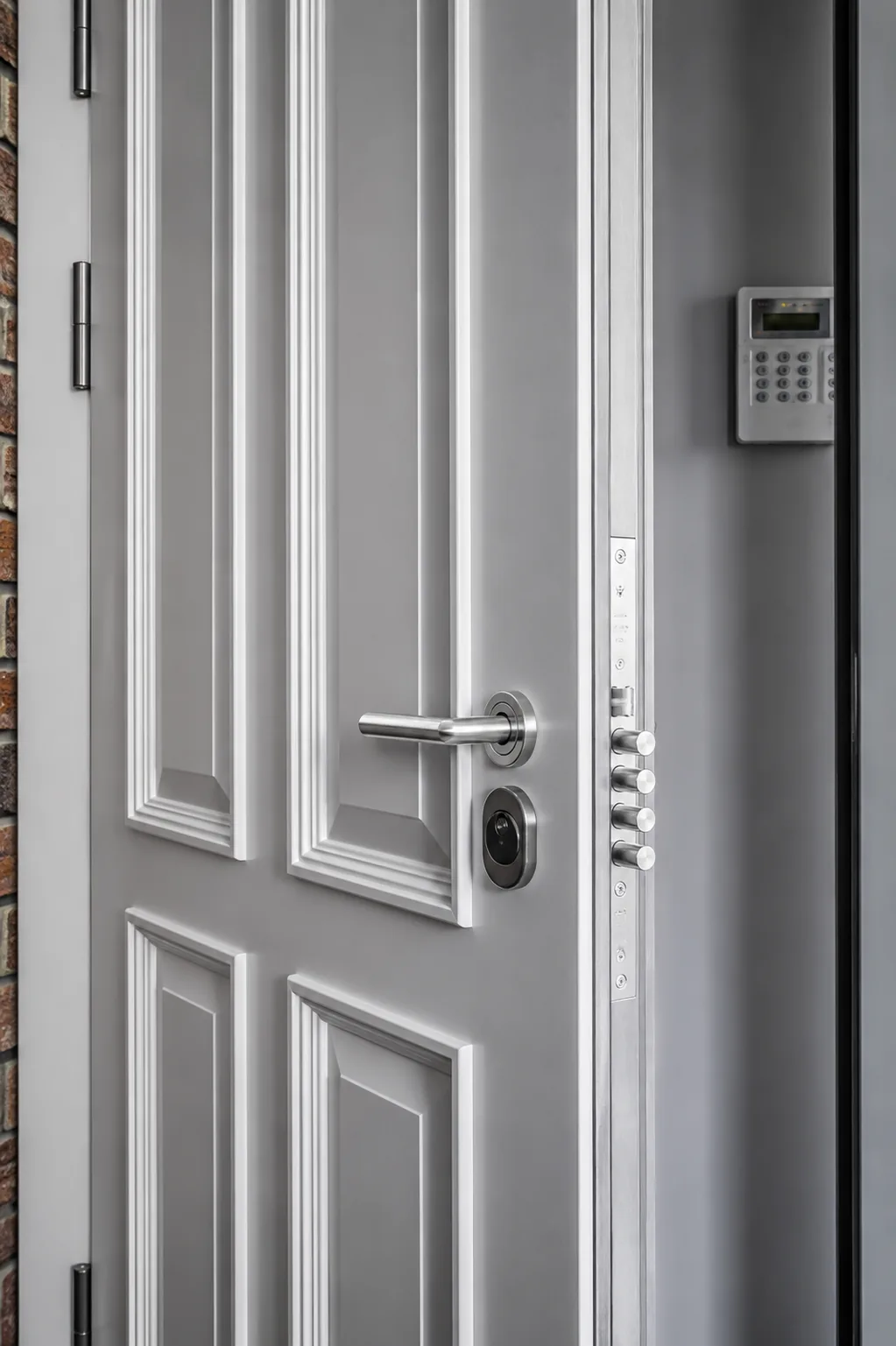 White high-security door with multi-point locking