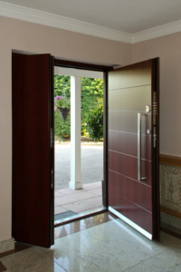 Wood high-security door-and-a-half