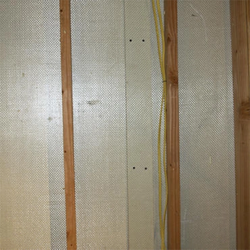 Fiberglass bullet resistant wall panels installed