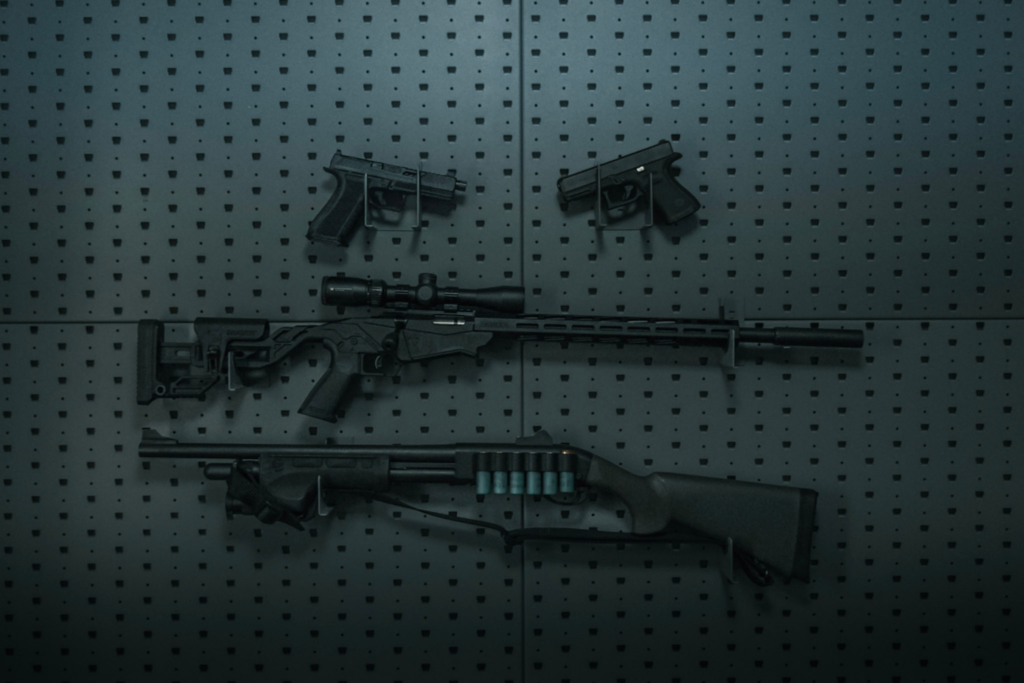 On wall weapon storage On wall gun hanger